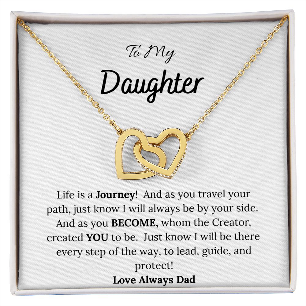 To My Daughter Love Dad Interlocking Hearts