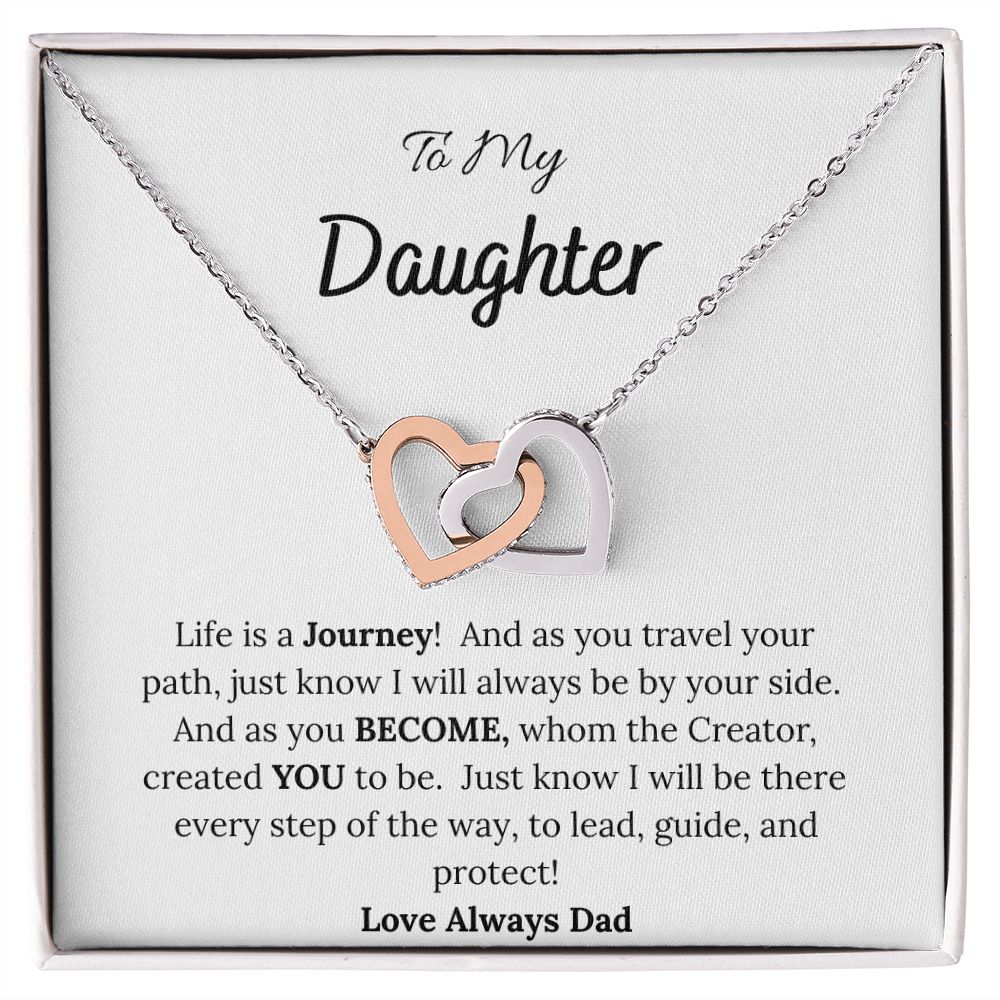 To My Daughter Love Dad Interlocking Hearts