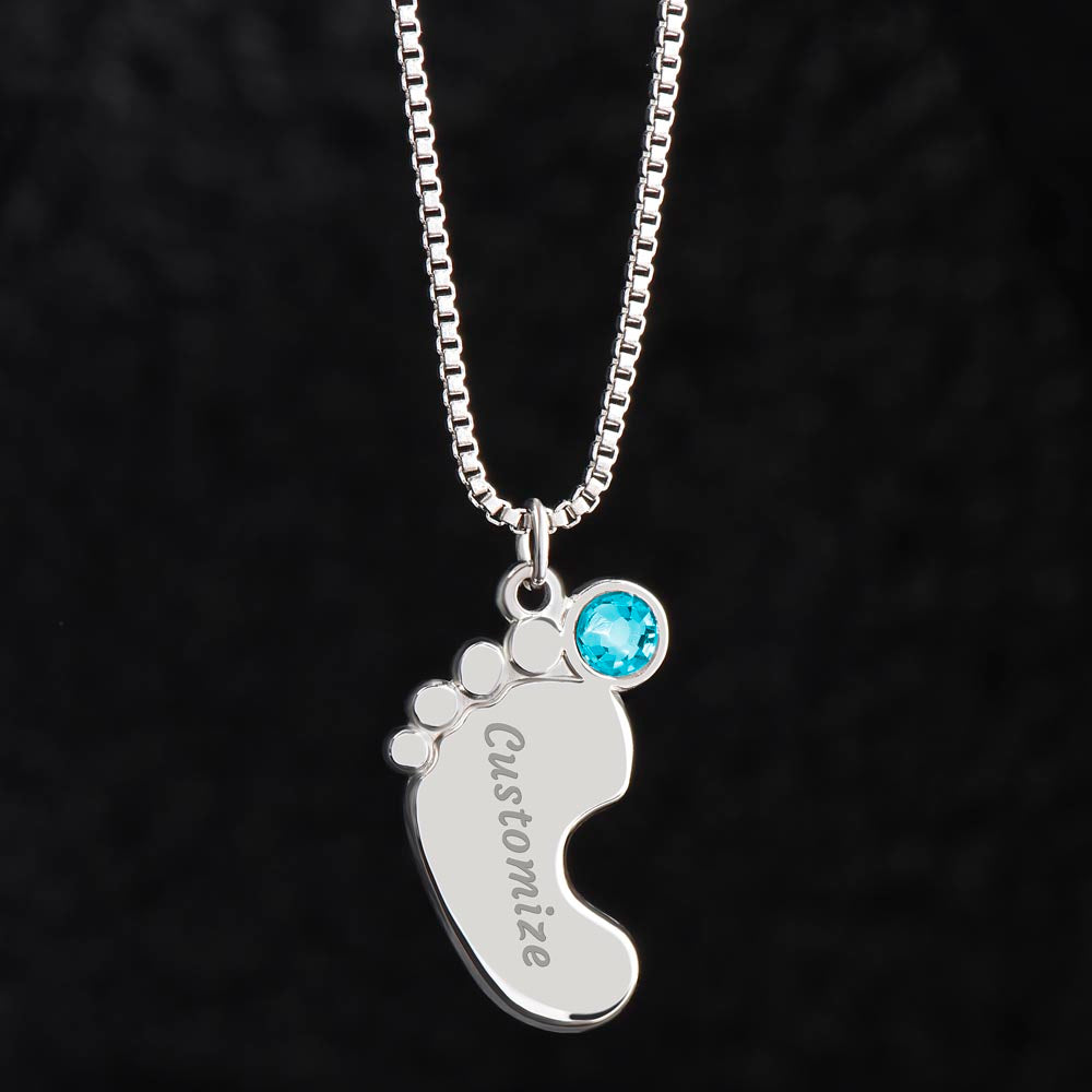 To My Mommy Footprint Necklace