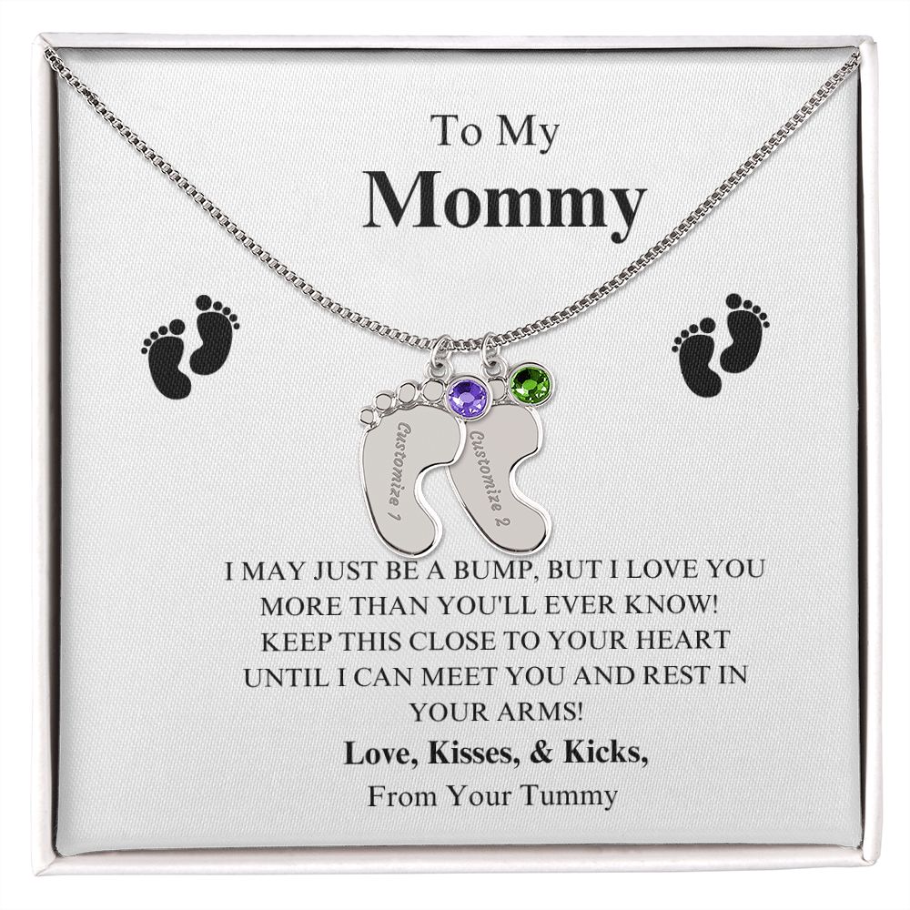 To My Mommy Footprint Necklace