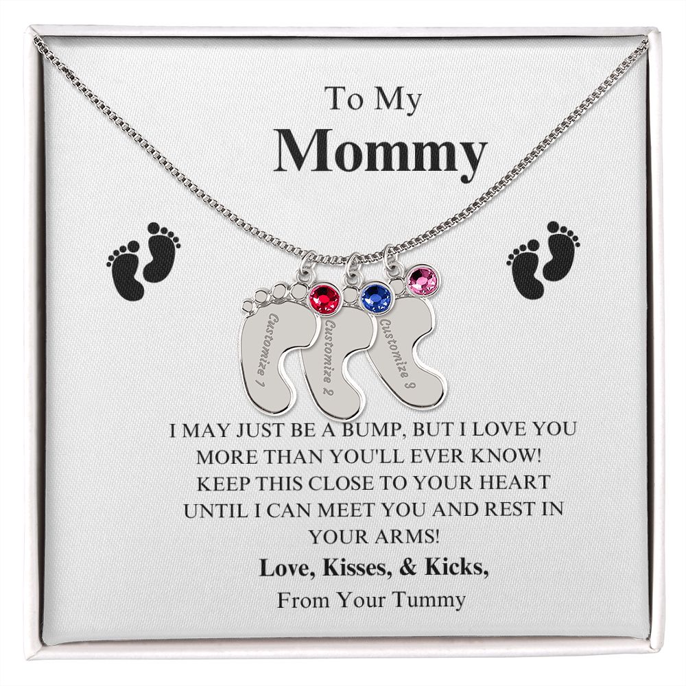 To My Mommy Footprint Necklace