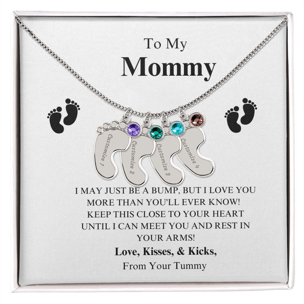 To My Mommy Footprint Necklace