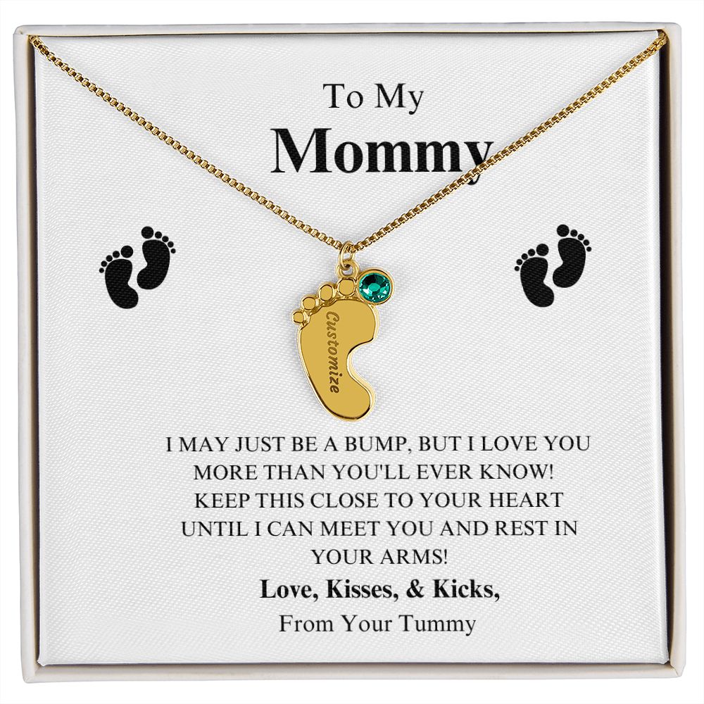 To My Mommy Footprint Necklace