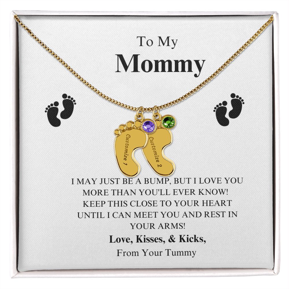 To My Mommy Footprint Necklace