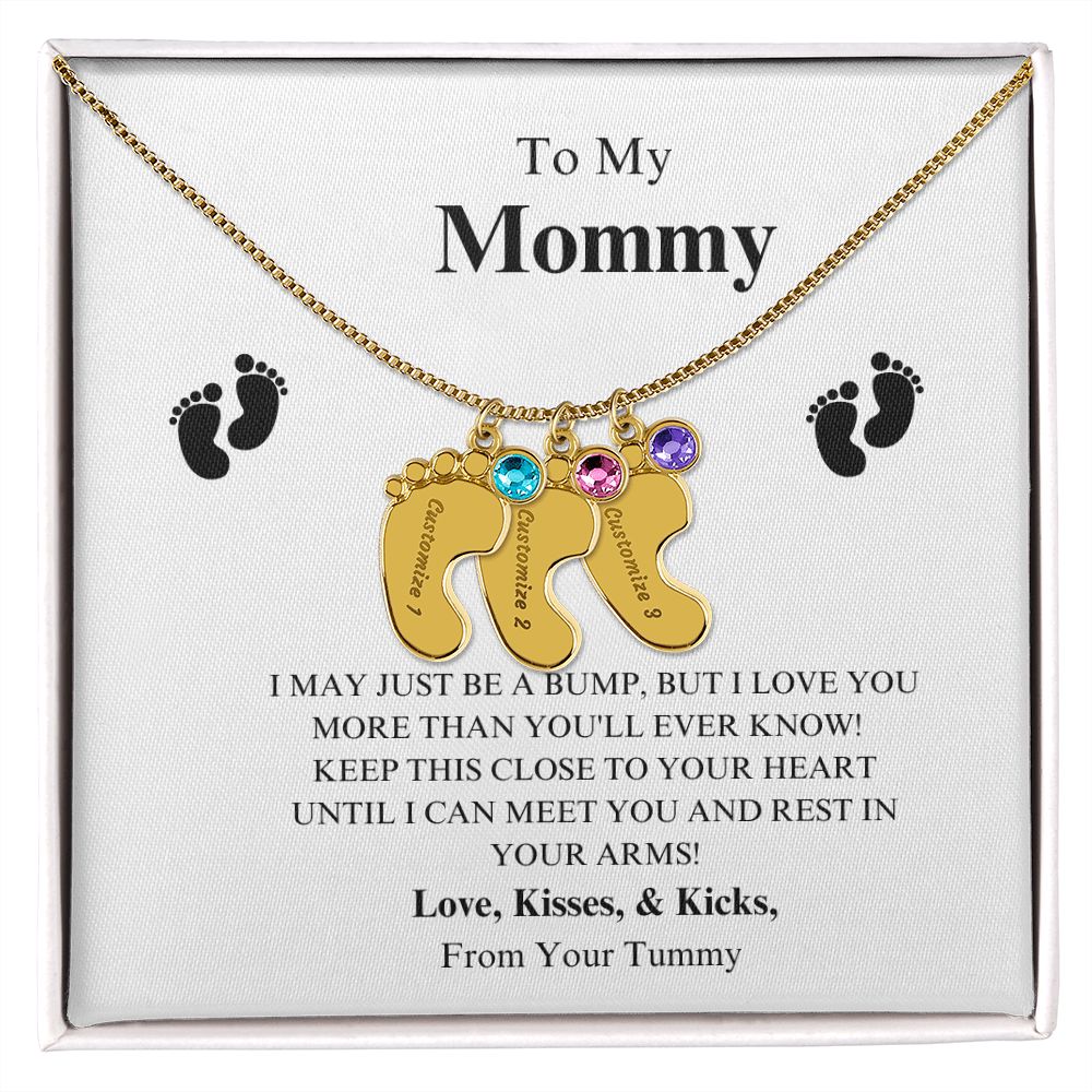 To My Mommy Footprint Necklace