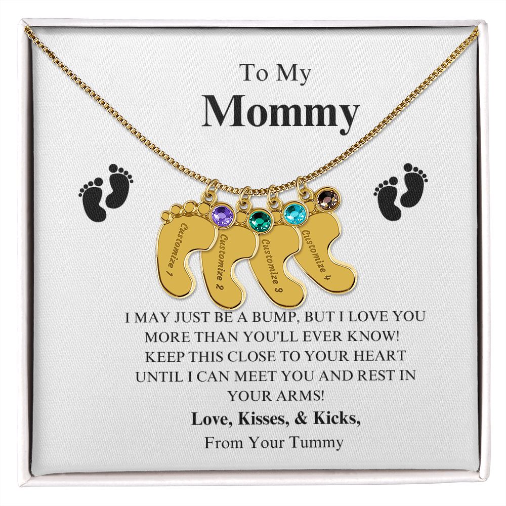 To My Mommy Footprint Necklace