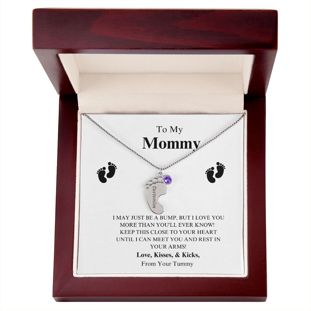 To My Mommy Footprint Necklace