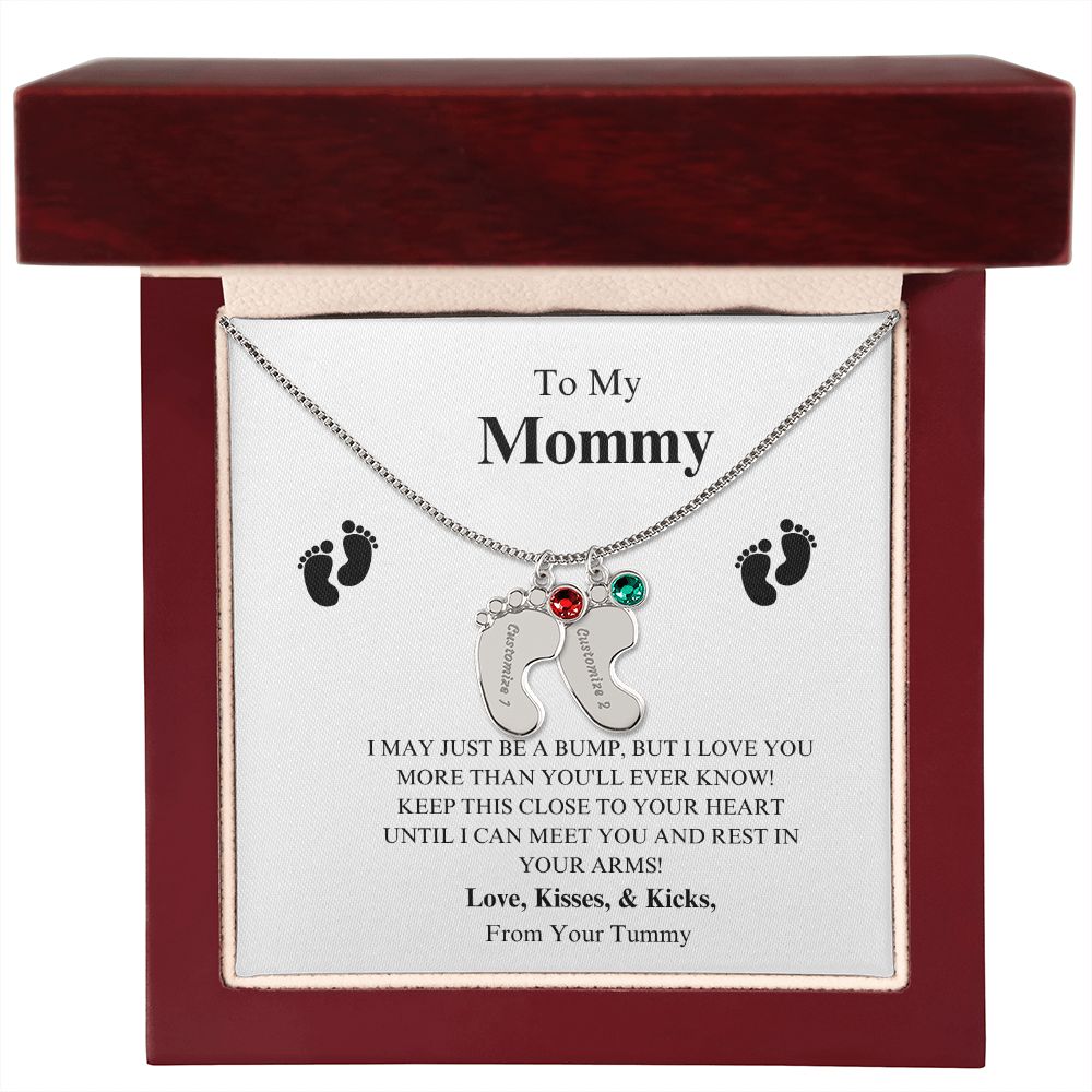 To My Mommy Footprint Necklace