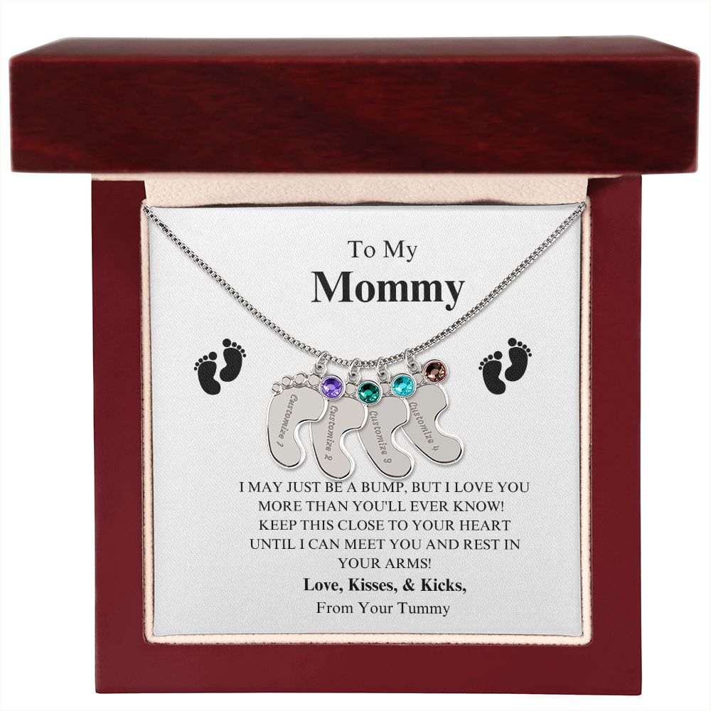 To My Mommy Footprint Necklace