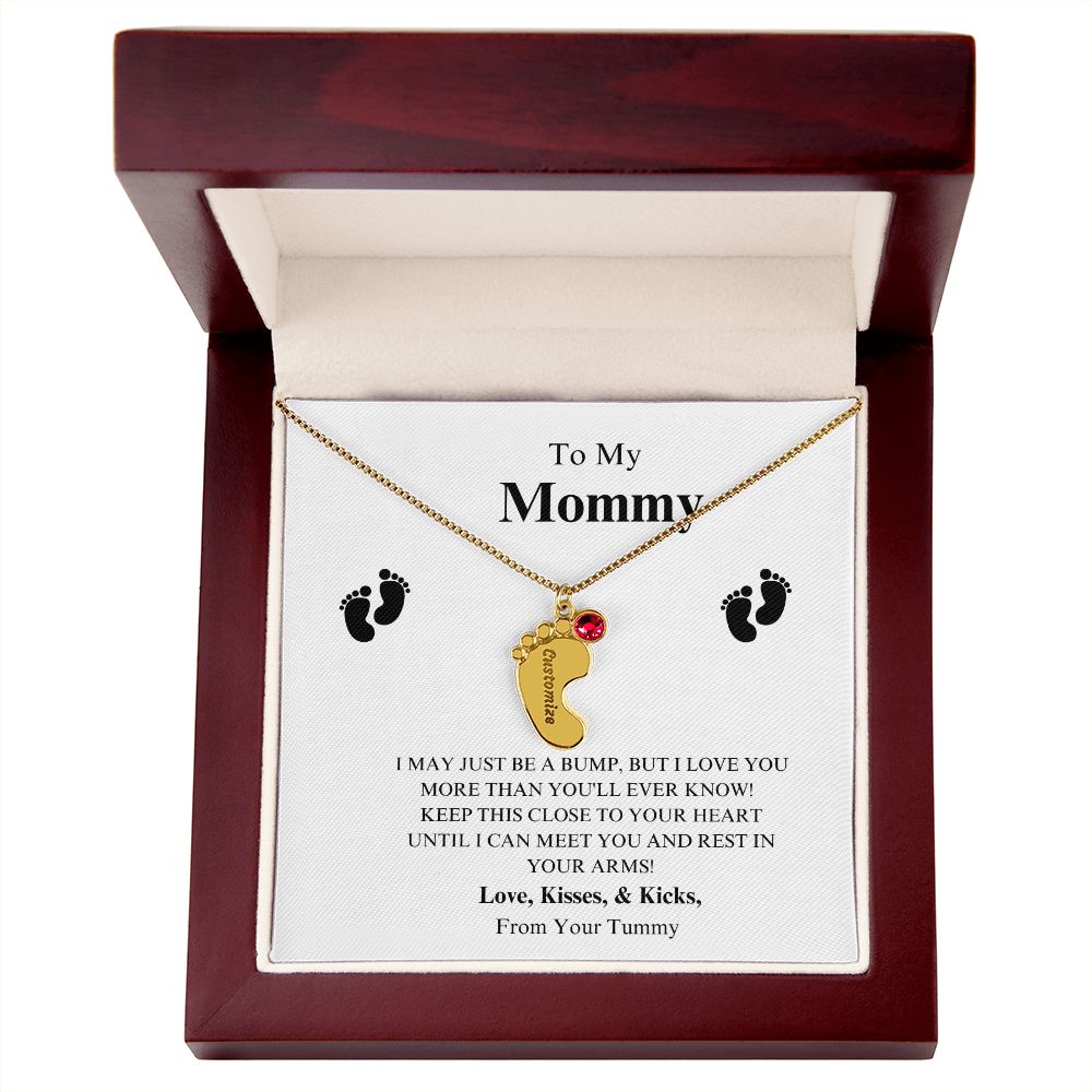 To My Mommy Footprint Necklace