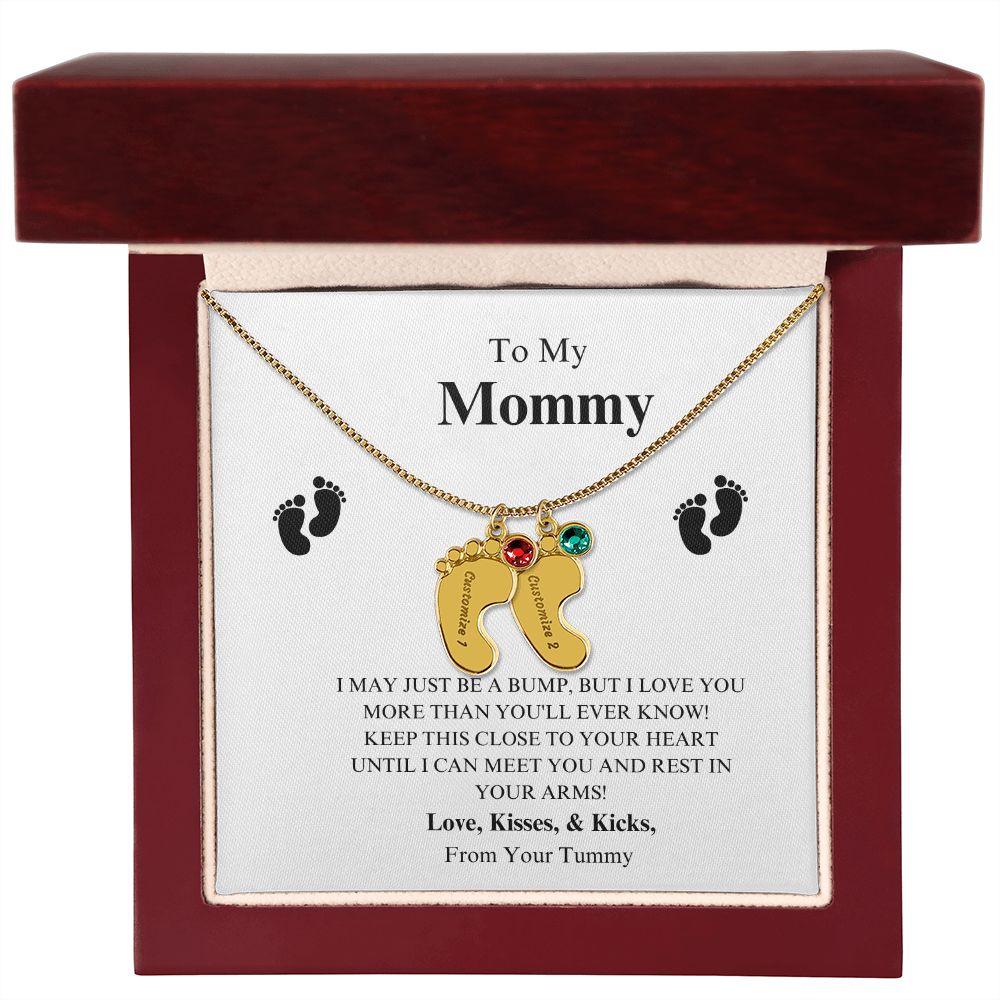 To My Mommy Footprint Necklace