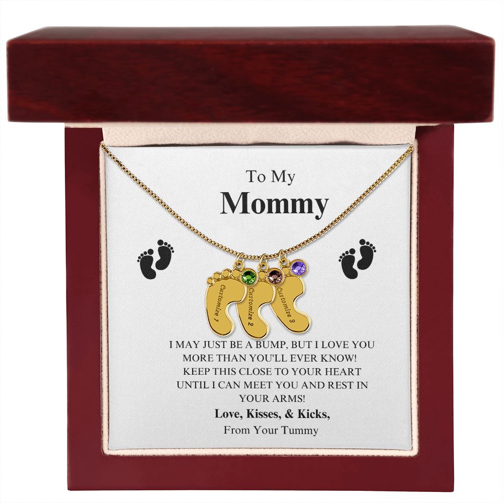 To My Mommy Footprint Necklace