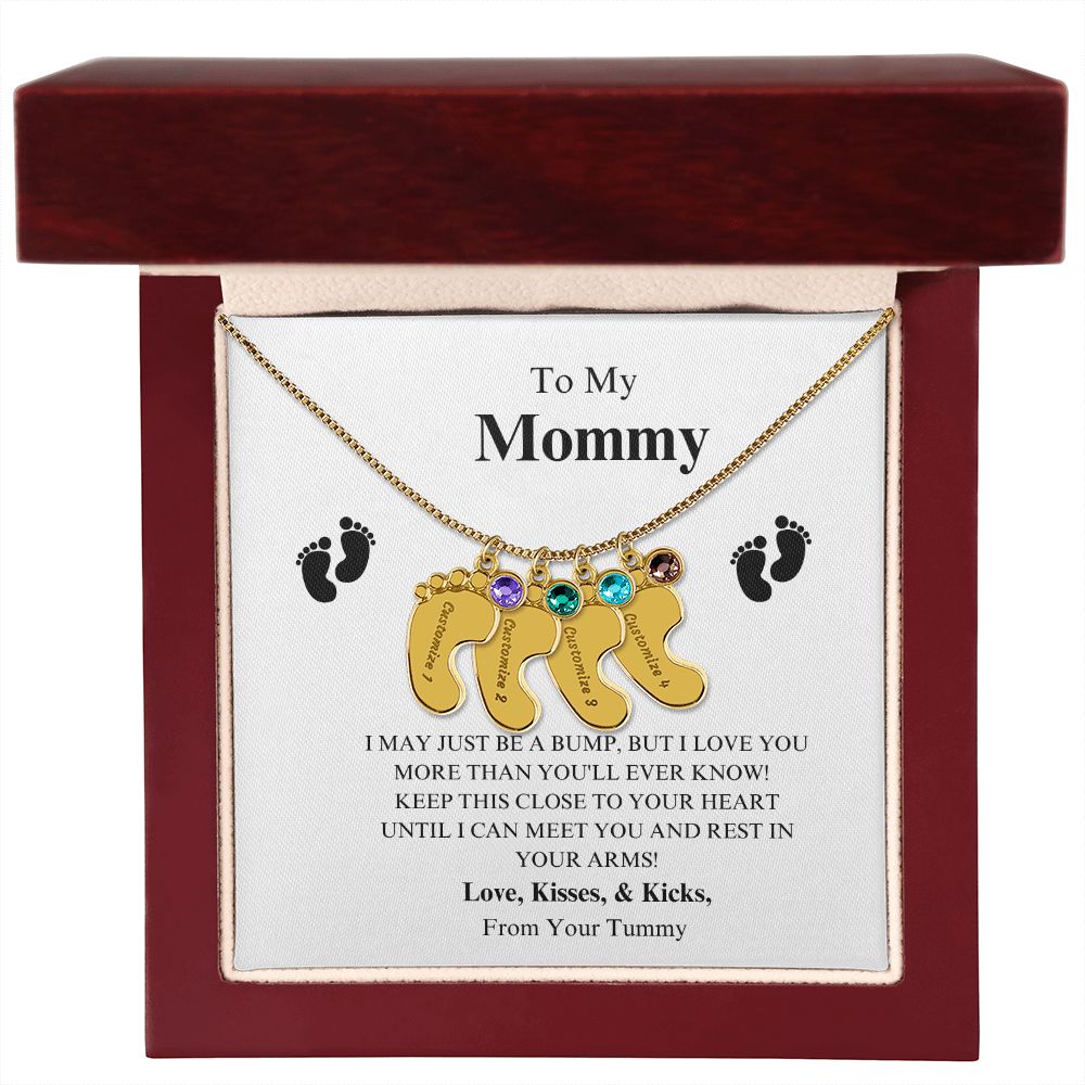 To My Mommy Footprint Necklace